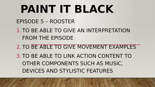 AQA A Level Dance Rooster - Paint it Black