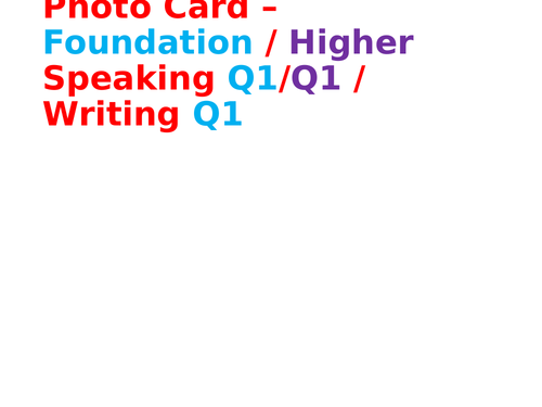 AQA GCSE Spanish - Speaking / Writing (Foundation) Photo card  answer strategy