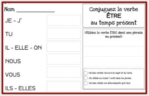 Verbes au présent  60 verbes français à conjuguer  Teaching Resources