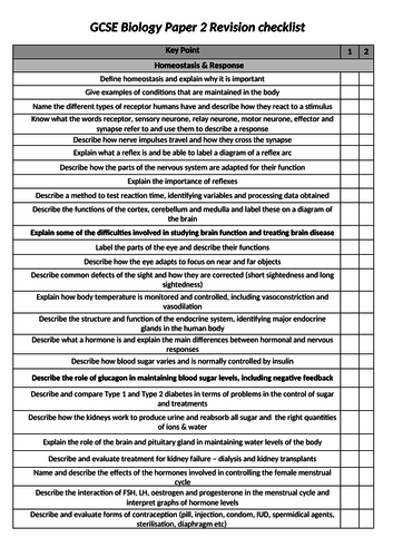 gcse-biology-aqa-1-9-checklist-paper-2-teaching-resources