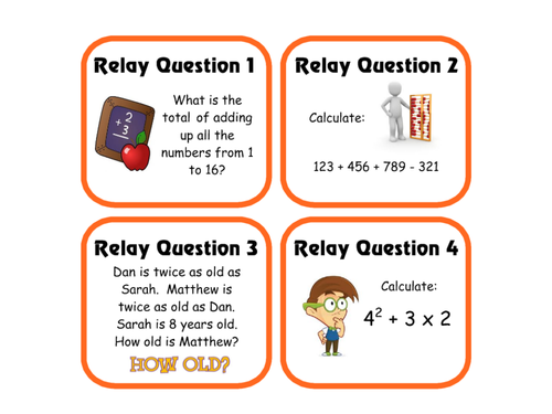 Maths Problem Solving Relay Activity (Key Stage 2 or 3) | Teaching