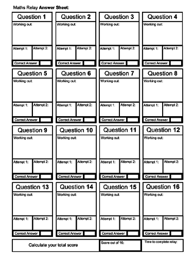 Maths Problem Solving Relay Activity (Key Stage 2 or 3) | Teaching