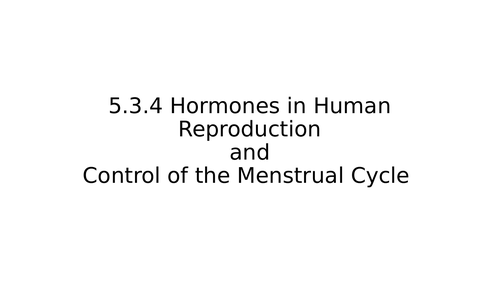 Hormonal Control of the Menstrual Cycle - powerpoint and questions ...