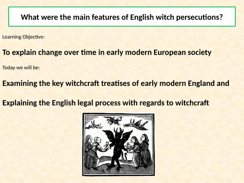 AQA A Level: NEA Component 3: Witchcraft c.1560-1660, Lesson 10 - English witch-hunting