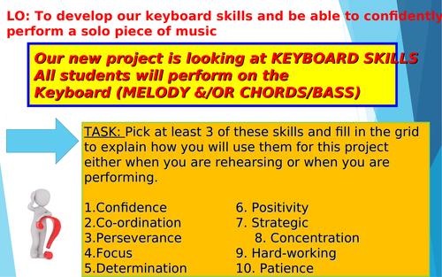 Lesson 1 Solo Keyboard work