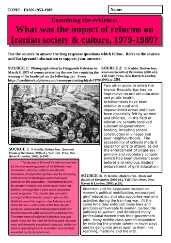 Iran 1945-1989 | Teaching Resources