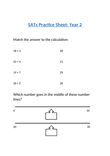 year 2 maths sats revision sheets teaching resources