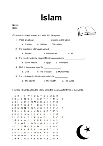 Free Introduction To Islam Worksheet Teaching Resources 4121