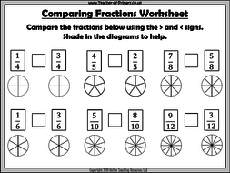 comparing and ordering fractions year 3 by onlineteachingresources