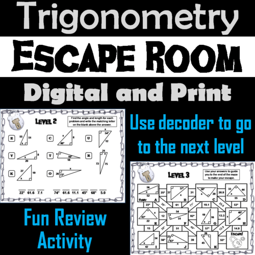 Trigonometry: Angles and Length - Geometry Escape Room - Math