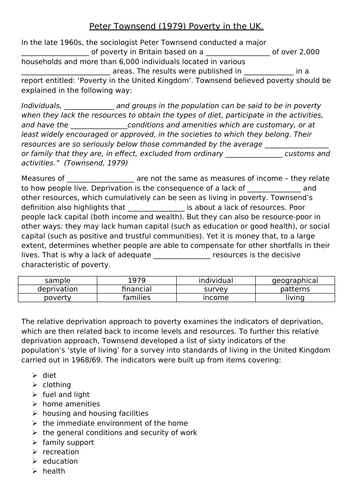 AQA Social Stratification- What is Poverty? (8/15)