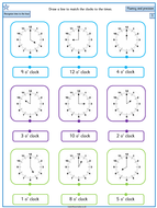 year 1 differentiated time worksheets time to the hour week 1