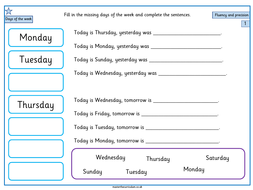 Year 1 Differentiated Time Worksheets- Time to the hour - week 1