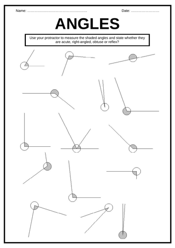 Measure ANGLES worksheet