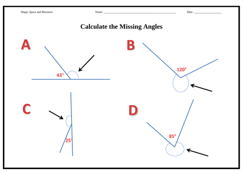 Calculate the Missing Angles (2-page booklet)