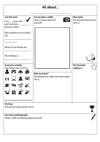 Transition/ new class - all about me fact file | Teaching Resources