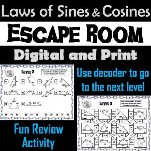 Trigonometry: Law of Sines and Cosines - Geometry Escape Room - Math