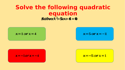 multiple-choice-13-solving-quadratic-equations-teaching-resources