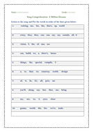 Song 'A Million Dreams' Listening comprehension worksheets +keys ...