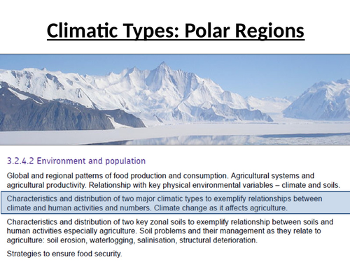 Major climatic zones and human activity