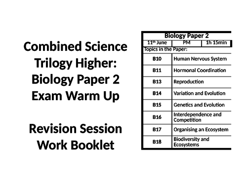 AQA GCSE Biology Paper 2 Revision Session | Teaching Resources