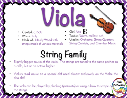Instrument of the Month: VIOLA - Detailed Lesson Plans and Bulletin ...
