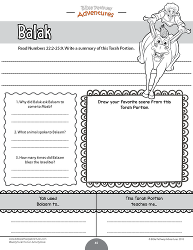 parshat balak coloring pages