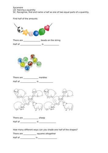 Year One Fractions | Teaching Resources