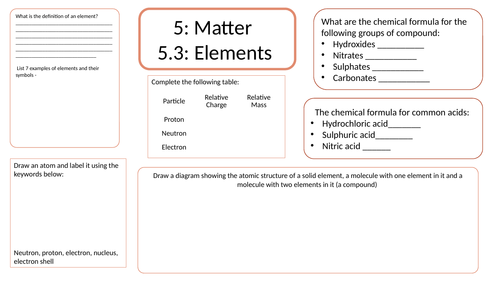 KS3 AQA Activate 2 Matter part 2 Revision mats | Teaching Resources