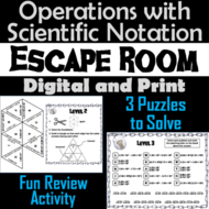 Operations with Scientific Notation Game: Escape Room Math Activity ...