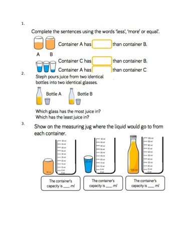 White Rose Maths Hub Measurement: Mass, capacity and temperature Y2 ...