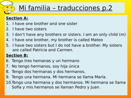 Mi Familia, Mira 1 family, pets.adjectives, hair and eyes