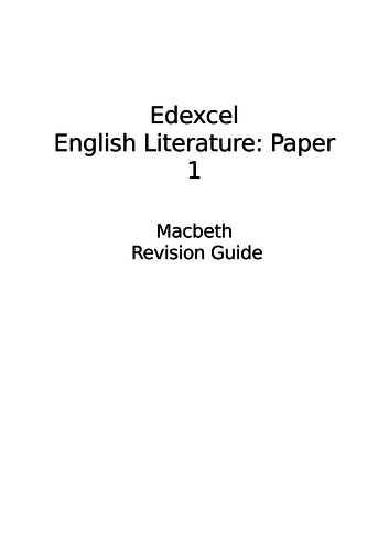 Macbeth Revision Guide