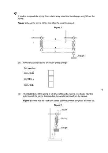 Hooke's law Spring Extension new GCSE 9-1 (detailed ppt, results table ...