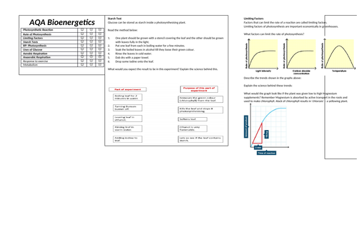 AQA Combined Science Trilogy GCSE - Biology Revision Sheets | Teaching ...