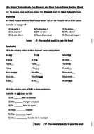 french present and near future tense revision worksheet teaching