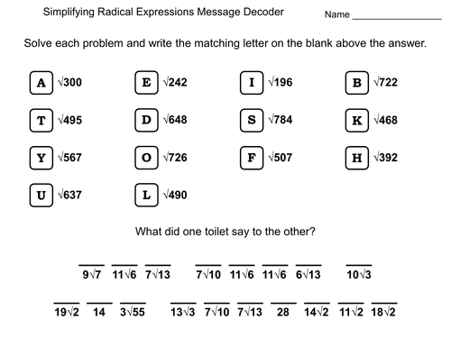 38 Multiplying Radical Expressions Worksheet - Worksheet Source 2021