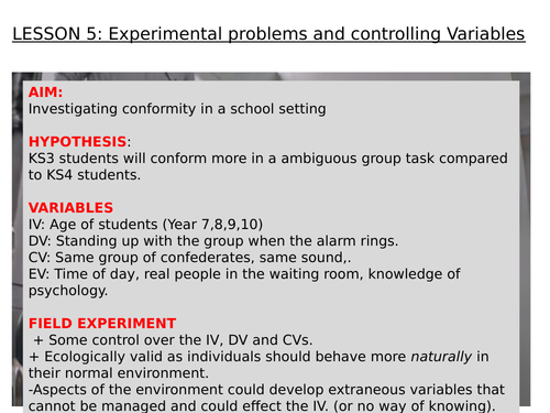 conformity experiment lesson plan