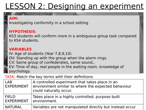 conformity experiment lesson plan