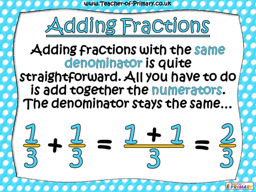 Adding and Subtracting Fractions - Year 3 | Teaching Resources