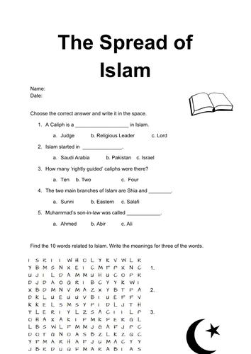 free spread of islam worksheet teaching resources