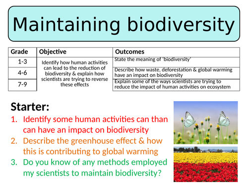 NEW AQA GCSE Trilogy (2016) Biology - Maintaining biodiversity