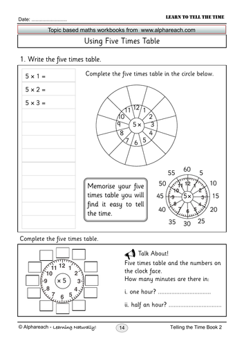 Five times table and telling the time | Teaching Resources