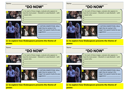 Macbeth - Act 1 Scene 7 - AQA - Year 9 - Power | Teaching Resources