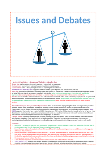 issues and debates psychology essay plans