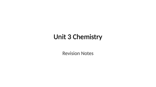 GCSE Chemistry Unit 3 Revision