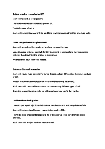 Topic 1 Stem cells AQA Trilogy