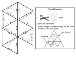 Solving Radical Equations Game Math Tarsia Puzzle By Sciencespot