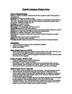 A level English Language - Language Change Revision Essentials ...