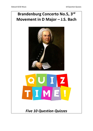 10 Question Quizzes - Brandenburg Concerto No.5 by J.S. Bach - Edexcel GCSE Music